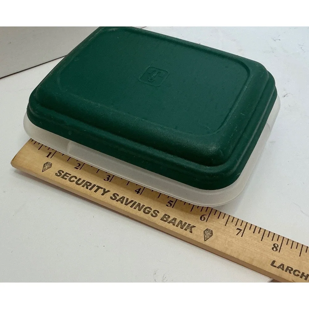 Anchor Hocking Vintage Food Storage Containers Green Lids Set of 2 Kitchenware
